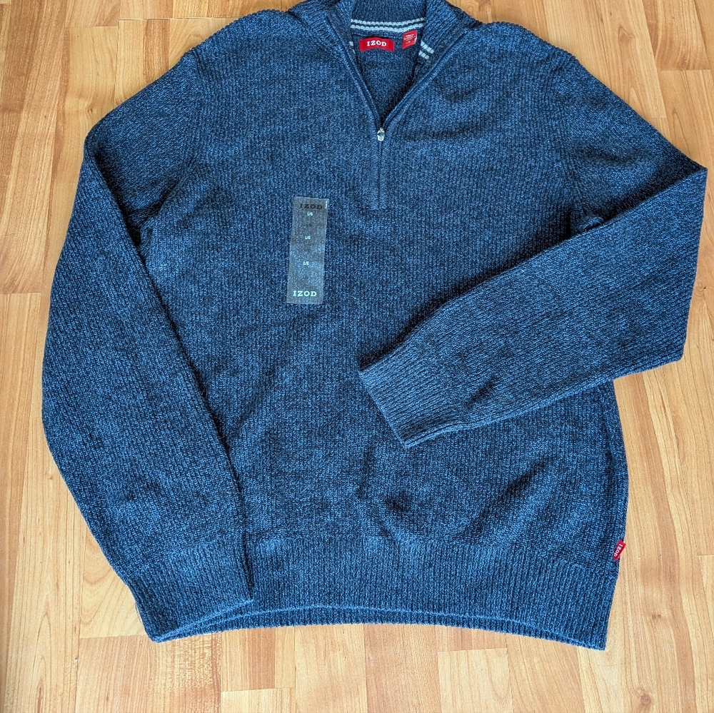 IZOD Men's Dark Blue Quarter Zip-Up Sweater